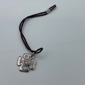Pandora Sterling Silver Pink CZ Flower Charm opener S925